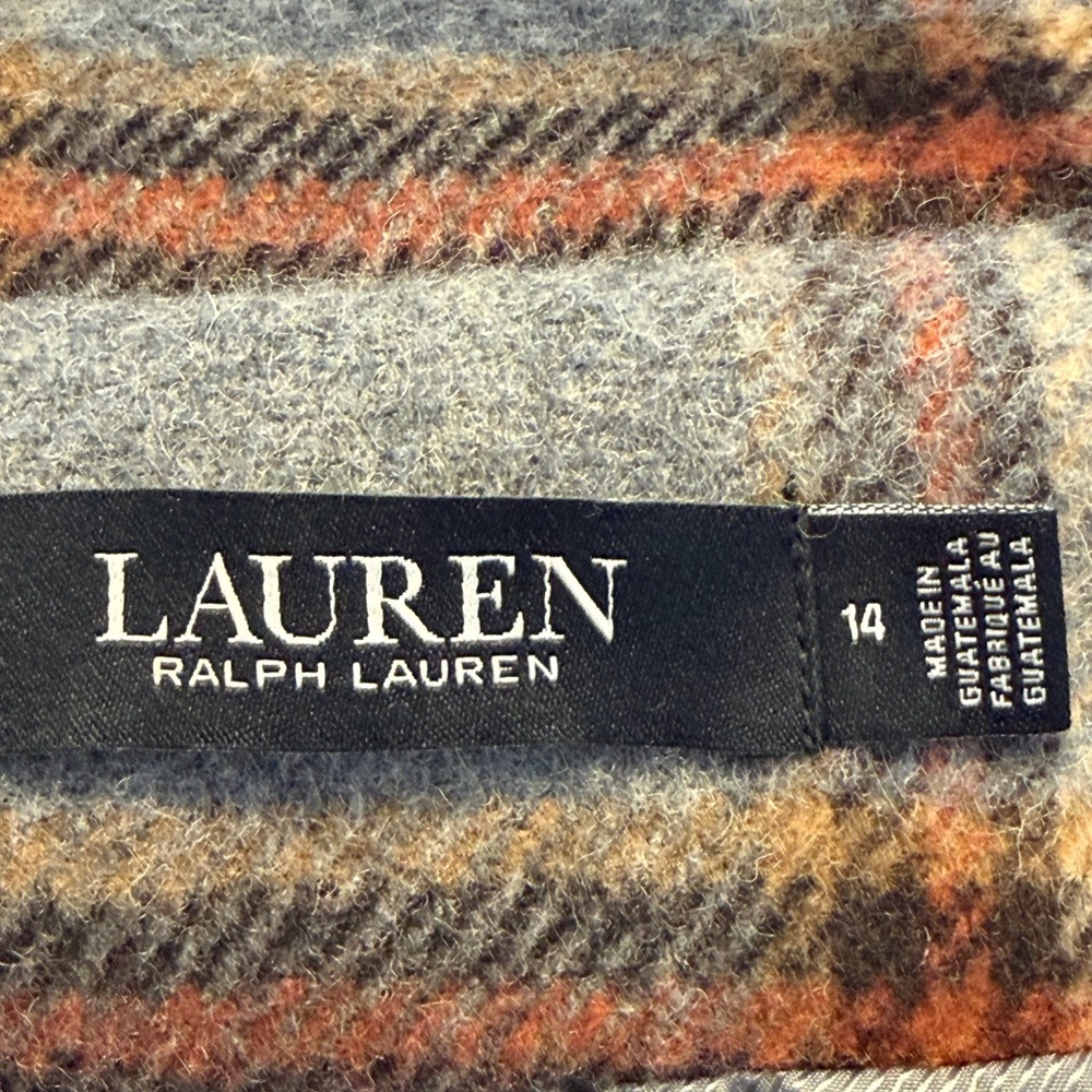 Ralph Lauren Gray and Red Plaid Pea Coat - Picture 6 of 14